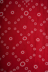 Chanderi A-Line Chikankari Semi Stitched Gown Set with dupatta-Maroon